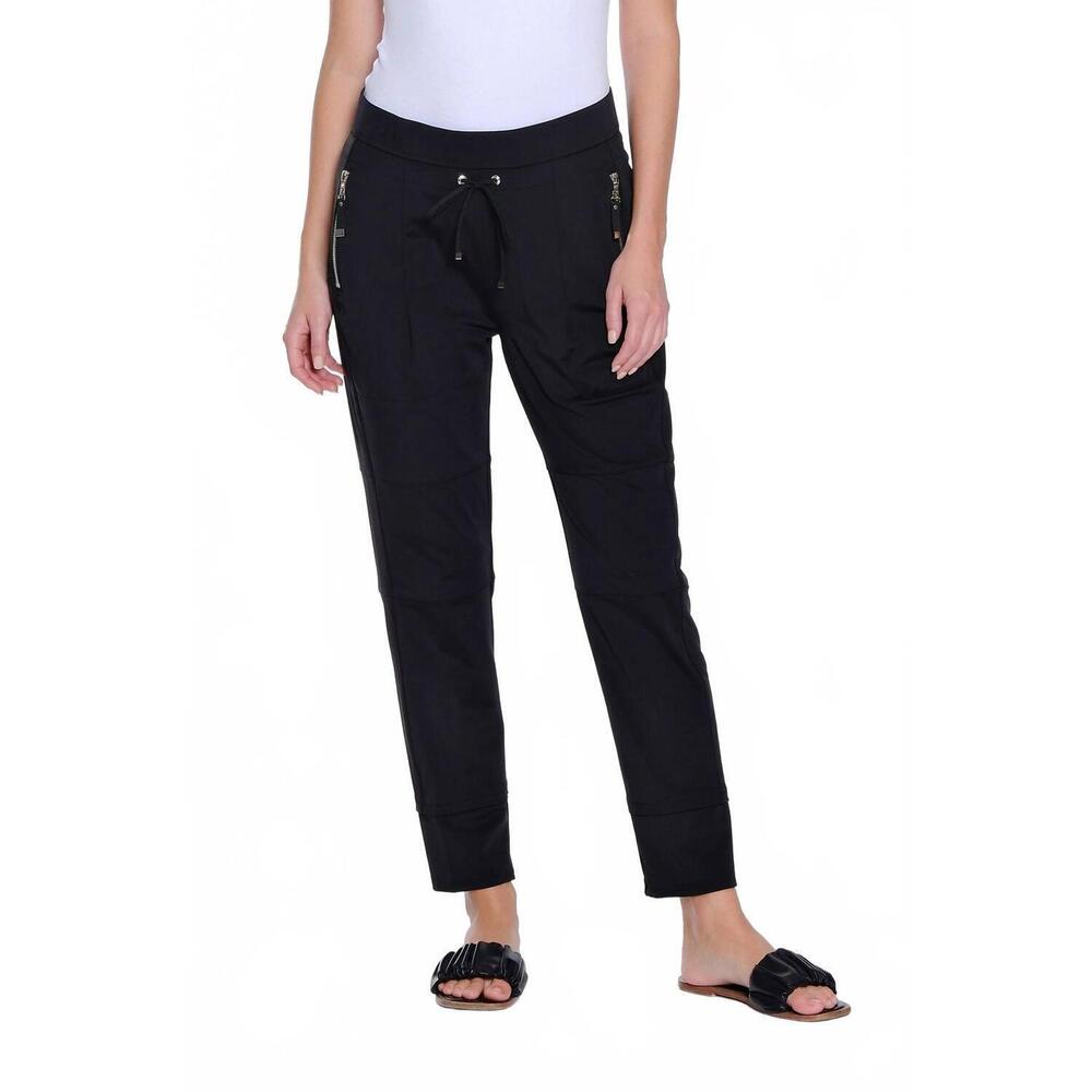 NEW MULTIPLES stretch knit jogger ankle pant in black